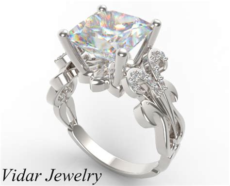 Princess Cut Diamond Engagement Ring In White Gold | Vidar Jewelry ...