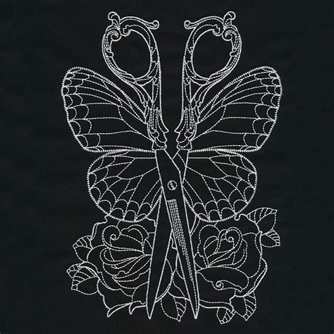 Fluttering Scissors | Urban Threads: Unique and Awesome Embroidery Designs | Urban threads ...