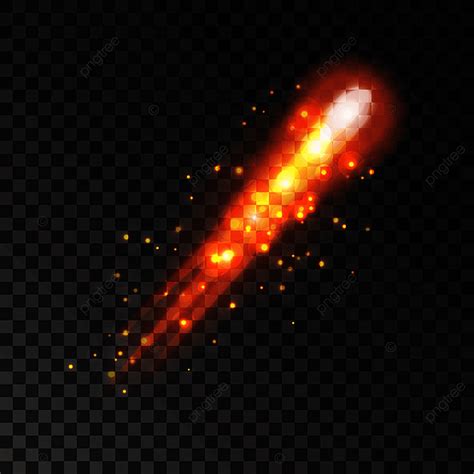 Comet Tail Vector PNG Images, Red Glittering Comet Tail, Space ...