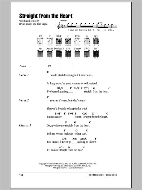 Straight From The Heart by Bryan Adams - Guitar Chords/Lyrics - Guitar ...