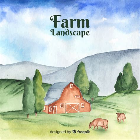 Free Vector | Farm landscape