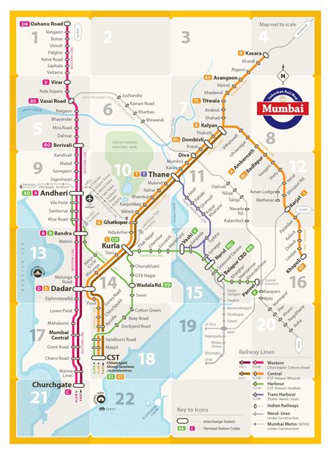 Unofficial Map: Suburban Rail Network of Mumbai, India -- designed by two students at the Mumbai ...