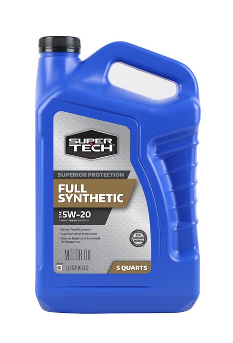 (3 pack) Super Tech Full Synthetic Motor Oil, 5W20, 5 qt - Walmart.com