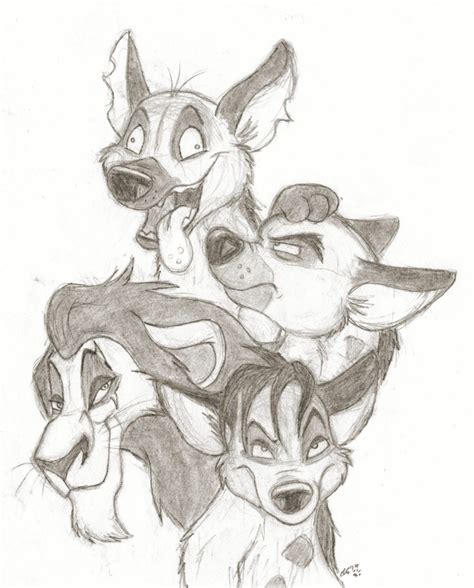 Scar and Hyenas Sketch by SocksTheMutt on DeviantArt