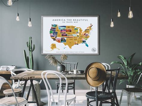 Usa Scratch Off Map - Scratch Off Poster Reveals Scenic Images Of 50 States – Poster - Canvas ...