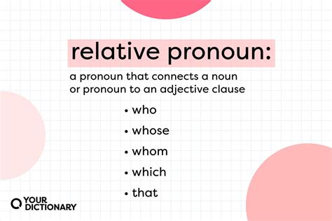 What Is a Relative Pronoun? Usage Guide and Examples | YourDictionary