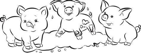 Black and White Cartoon Three Pigs 4641989 Vector Art at Vecteezy