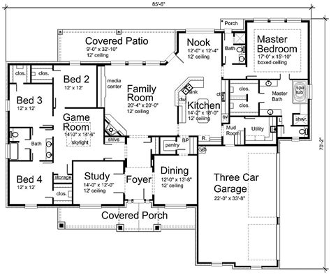 My realistic dream house plan!! I love the kids bedrooms all on one end of the house with the ...