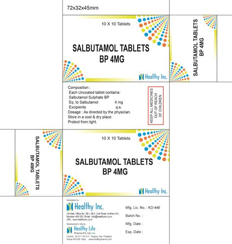 Salbutamol Tablets |WHO GMP Manufacturer| Supplier| Healthy Inc