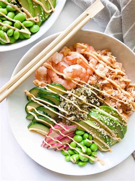 Poke Bowl Recipe - with Shrimp and Salmon – Sugary Logic