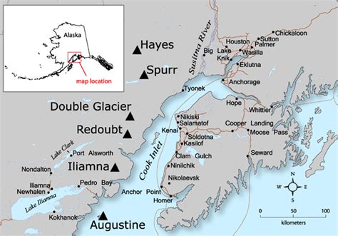 Alaska volcano maps - Mt. Redoubt, 2009 | Alaska cruise, Alaska, Map