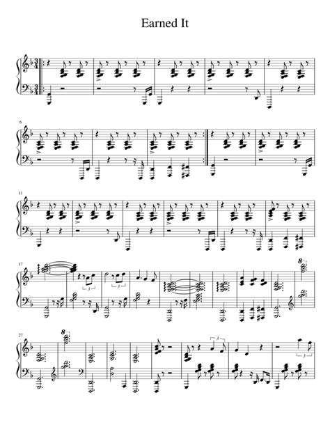 Earned it – The Weeknd Sheet music for Piano (Solo) | Musescore.com