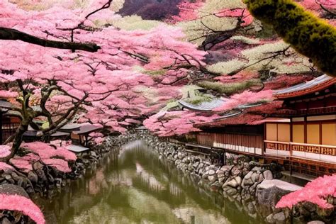 a serene and peaceful scene in Kyoto, Japan, | Stable Diffusion