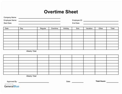 Overtime Sheet in Excel (Simple)