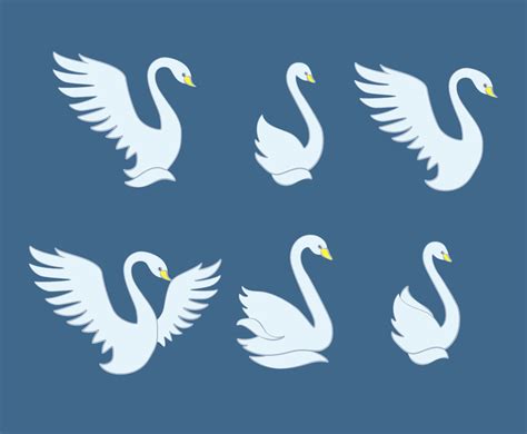 Swan Vector Set Vector Art & Graphics | freevector.com