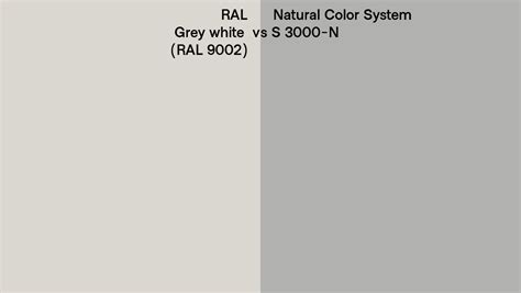 RAL Grey white (RAL 9002) vs Natural Color System S 3000-N side by side comparison