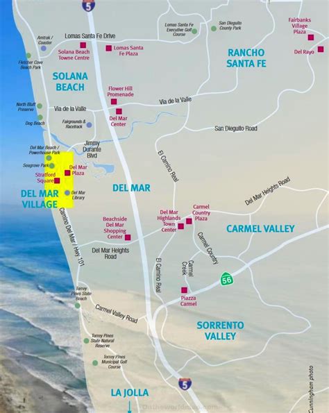 Del Mar Area Shopping Map - Ontheworldmap.com