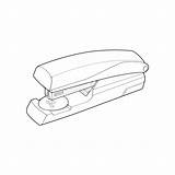 Grapadora En Estilo De Vector Arte Línea Aislado Sobre Fondo  sketch template