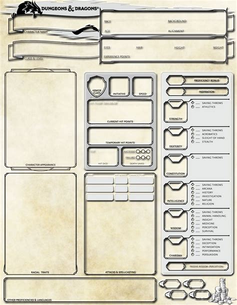 DND 5E custom Character sheet for Stats | Dnd character sheet, Character sheet template ...