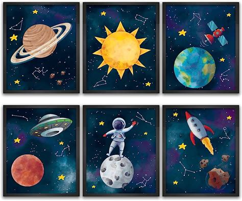 【えいたしま】 Outer Space Art Wall Poster Print - Planet Kid NASA Educational ...