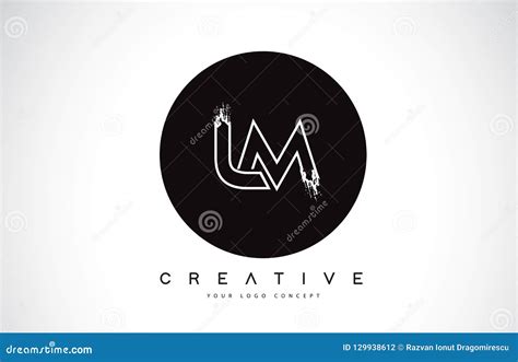 LM Modern Leter Logo Design with Black and White Monogram. Creative Letter Logo Brush Monogram ...