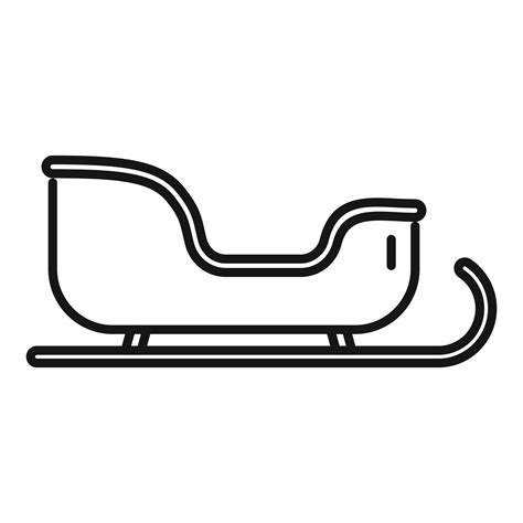 Santa sled icon outline vector. Christmas sleigh 15107345 Vector Art at Vecteezy