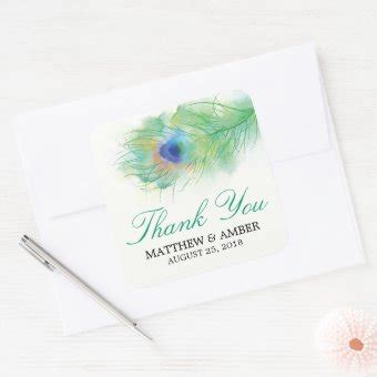 Watercolor Peacock Feather Stickers | Zazzle