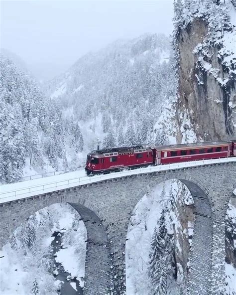 Photos on Instagram: “Snowy train rides in Switzerland 🚂 ️ Video by ...