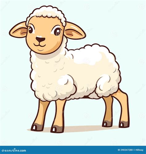 A Cartoon Cute Baby Ram Farm Animal Character, Vector Stock Vector ...