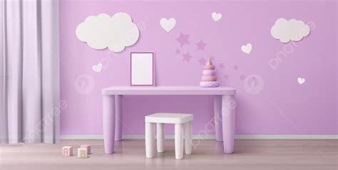 Background Kamar Anak Dengan Meja Anak, Putih, Awan, Modern Latar ...