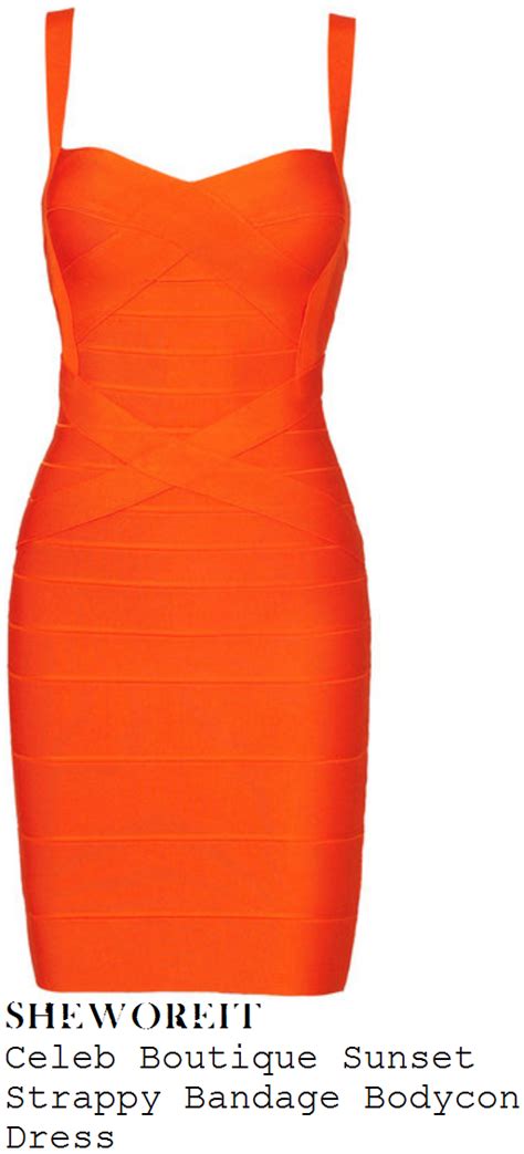 sheworeit: Michelle Keegan's Celeb Boutique Sunset Orange Sleeveless ...