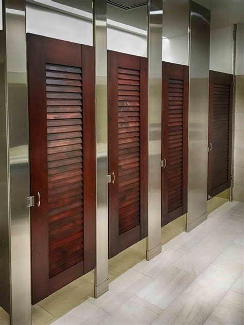 Ironwood Manufacturing louvered restroom doors with stainless steel for ...