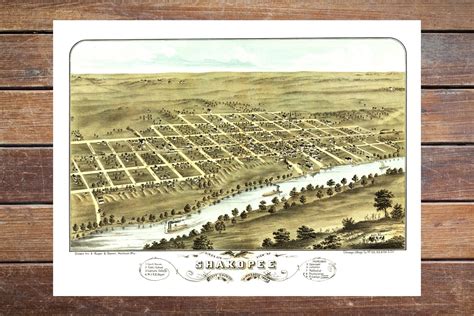 Vintage Map of Shakopee, Minnesota 1869 by Ted's Vintage Art | Vintage ...