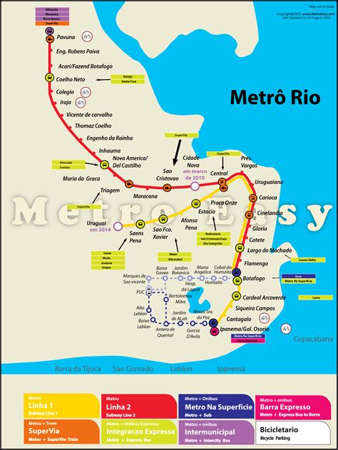 Rio de Janeiro Metro Map - TravelsFinders.Com