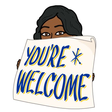 You're Welcome Bitmoji | Funny greetings, Funny emoji, Funny emoji faces