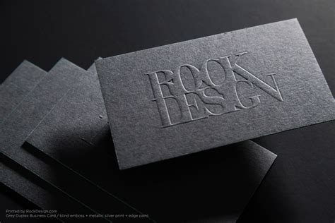 Print embossed business cards ONLINE TODAY | RockDesign.com