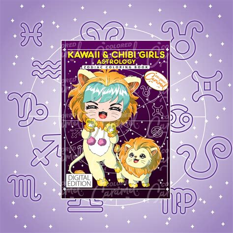 Kawaii & Chibi Girls Zodiac Coloring Book, Printable Instant Digital ...