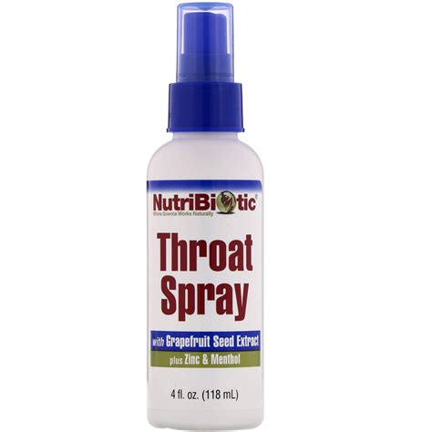 NutriBiotic Throat Spray with Grapefruit Seed Extract plus Zinc ...