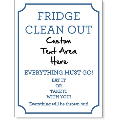 Fridge Clean Out Dry Erase UV Sign - Custom Signs