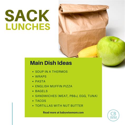 18 Different "Sack" Lunch Ideas for Kids - Babywise Mom