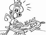 Squidward Playing Clarinet Coloring Page Sketch sketch template