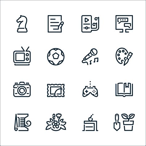 Hobbies icons with White Background 7772827 Vector Art at Vecteezy