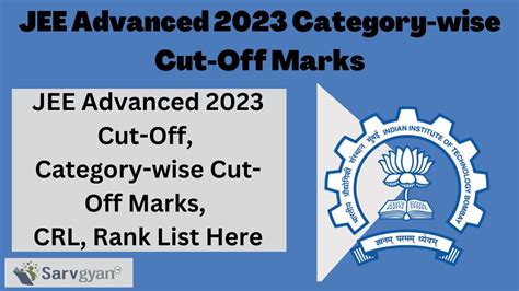 JEE Advanced 2023 Cut-Off, Check Category-wise Cut-Off Marks, CRL Here ...