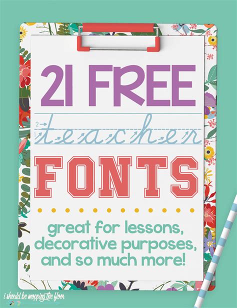 21 Free Teacher Fonts | i should be mopping the floor