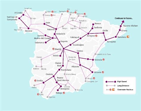 Train from Malaga: map, lines and common destinations - South Tours