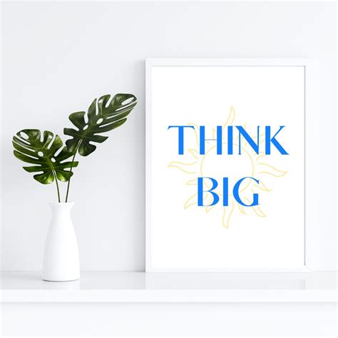 Think Big Poster Motivational Quotes Wall Art Printable - Etsy