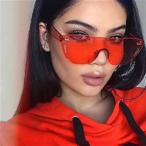 Candy Color Yellow Pink Red Sunglasses Woman Popular Fashion Shades ...