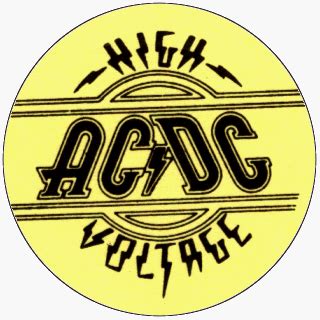 Amazon.com: AC/DC - High Voltage (Logo on Yellow) - 1 1/2" Button / Pin (ACDC): Clothing