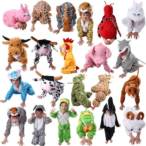 Cartoon Children Kids Animal Costume Cosplay Clothing Dinosaur Tiger ...