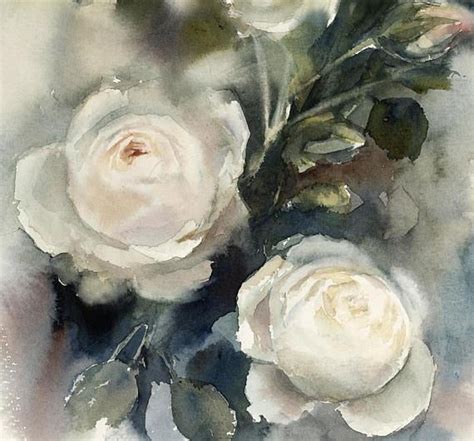 White Roses Original Watercolor Painting Flowers watercolour | Etsy ...